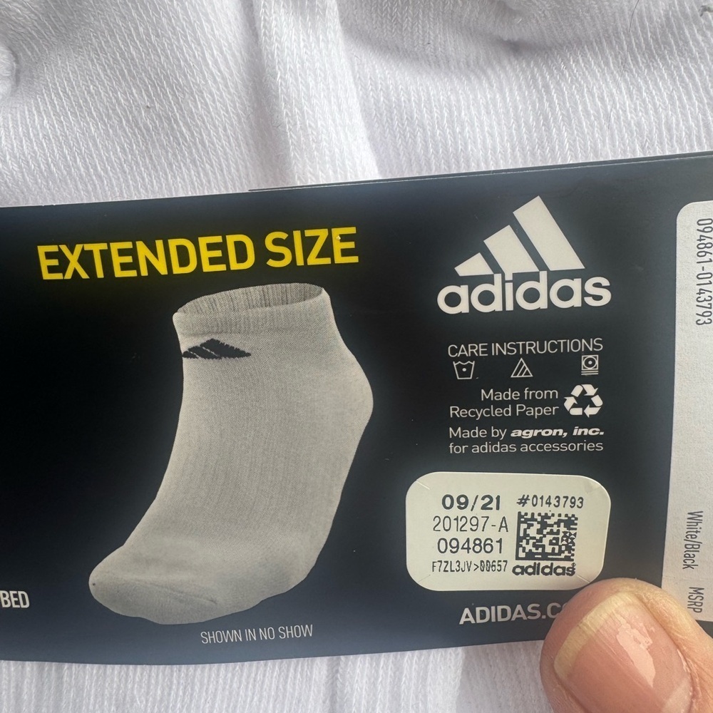 NWT❇️Adidas❇️Men's Cushioned Socks - White - Picture 8 of 8